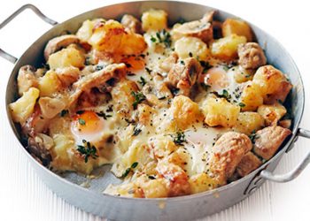 Patate të pjekura me vezë