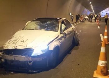 Pamje nga aksidenti në tunelin e Kalimashit ku mbeti i vdekur një person