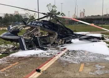 Momente dramatike, helikopteri përplaset në mes të parkut në Brazil
