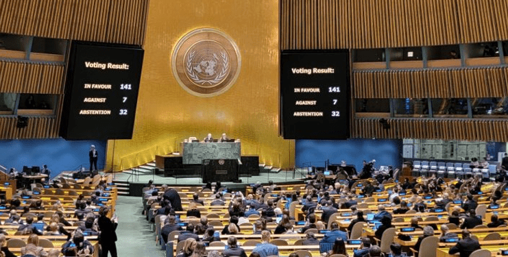 141 vende votuan pro paqes në Ukrainë