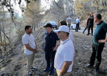 Balla shhkon në Peshtan të Fierit për të parë nga afër situatën e krijuar nga zjarri