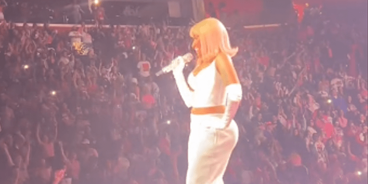 Reagon meniher Nicki Minaj pasi dikush nga turma në turneun e saj e gjuan me një objekt