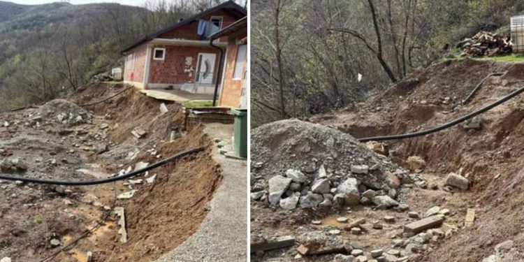 Rrëshqitje e dheut në fshatin Leskovec të Prizrenit, evakuohen disa familje