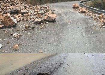 E mbuluar me gurë dhe ujë, rruga që çon për në Rugovë vështirë e kalueshme